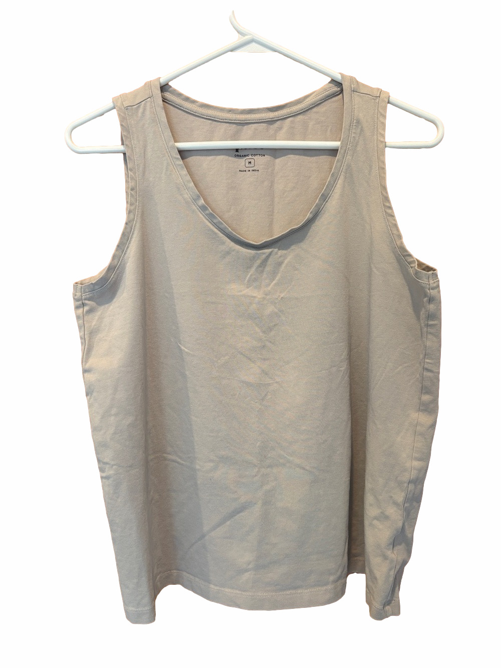 Pact Women's Organic Cotton Cool Stretch Fitted Lounge Tan Tank Size Medium